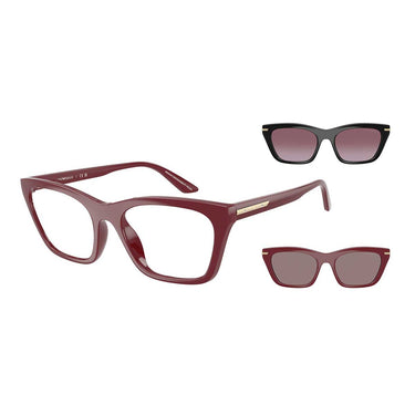 Emporio Armani Occhiali da Vista EA4274BU 52611W Bordeaux Lucido/Trasparente con 2 Clip Donna 1