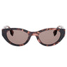Fendi Lettering Marrone Ovale Occhiali da Sole