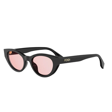 Fendi Lettering Nero Ovale Occhiali da Sole
