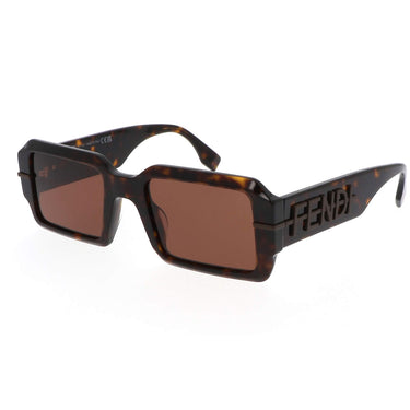 Fendi Fendigraphy Brązowe Geometryczne Okulary Przeciwsłoneczne