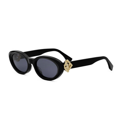 Fendi FF Diamonds Black Oval Sunglasses