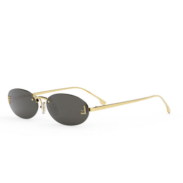 Fendi First Crystal Gold Oval Sunglasses