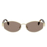 Fendi Tube Marrone Geometrica Occhiali da Sole