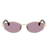 Fendi Tube Marrone Geometrica Occhiali da Sole