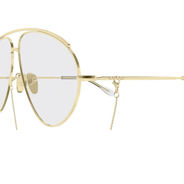 Gucci Occhiali da Sole GG1654S 010 Oro/Trasparente Donna Con Catenina 3