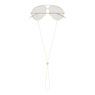 Gucci Occhiali da Sole GG1654S 010 Oro/Trasparente Donna Con Catenina 4