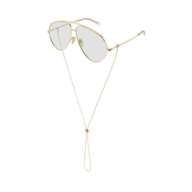 Gucci Occhiali da Sole GG1654S 010 Oro/Trasparente Donna Con Catenina 5