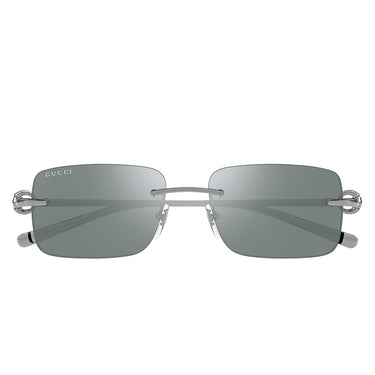 Gucci Occhiali da Sole GG1703S 002 Argento-Verde Specchiato Unisex 3