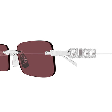 Gucci Occhiali da Sole GG1808S 004 Argento/Rosso Uomo
