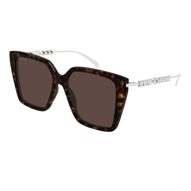 Gucci Occhiali da Sole GG1967S 003 Argento Marrone Donna 2