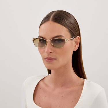 Gucci Occhiali da Sole GG2045S 003 Oro Marrone Donna  5