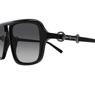 Gucci Sonnenbrille GG2052S 011 Schwarz Silber/Grau Verblasst Damen