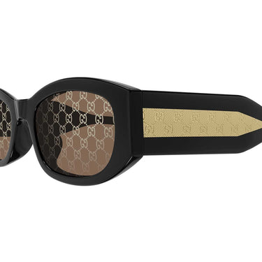 Gucci Occhiali da Sole GG2068SA 004 Nero Oro/Marrone Monogram Donna 2