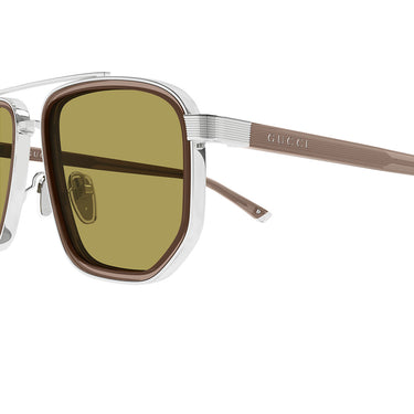 Gucci Occhiali da Sole GG2073S 005 Argento Marrone Verde Uomo 3