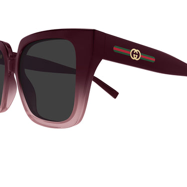 Gucci Occhiali da Sole GG2102S 003 Burgundy Grigio Donna 3