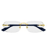 Gucci GG1221O 004 Gold Blue/Transparent Men's Prescription Glasses