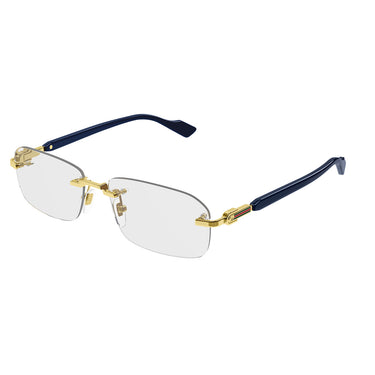 Gucci GG1221O 004 Gold Blue/Transparent Men's Eyeglasses 2