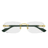 Gucci GG1221O 005 Gold Green/Transparent Men's Prescription Glasses