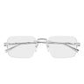 Gucci Occhiali da Vista GG2154O 001 Argento/Trasparente Uomo