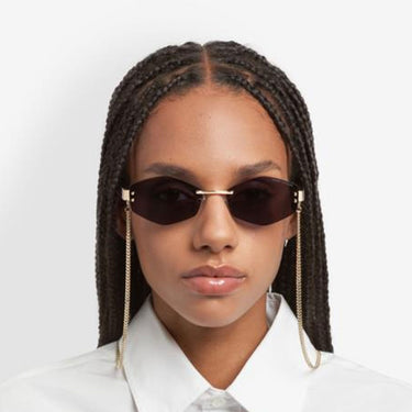 Marc Jacobs Sunglasses MARC 496/S AIR LKS Brown/Blue Women With Chain 2