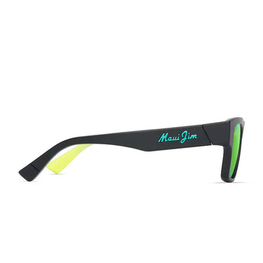 Maui Jim Occhiali da Sole KOKUA GM638-02 Nero/Verde Specchiato Unisex Polarizzati