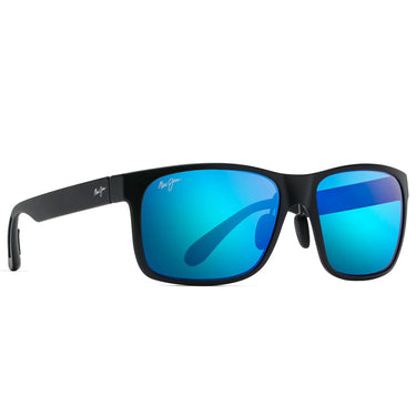 Maui Jim Sunglasses RED SANDS B432-2M Black/Blue Mirrored Unisex Polarized