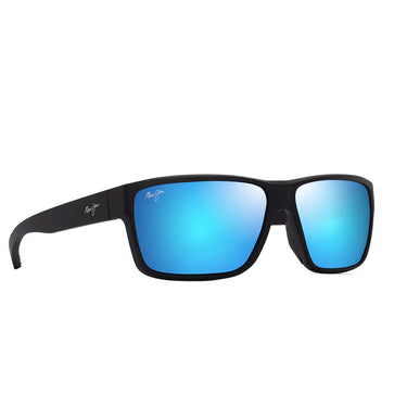 Maui Jim Occhiali da Sole UILA B661-02 Nero/Blu Specchiato Unisex Polarizzati