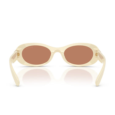 Miu Miu Occhiali da Sole MU06ZS 21D90Q Bianco Latte Marrone Donna 4
