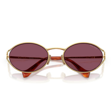 Miu Miu Occhiali da Sole MU52Y 5AK20Y Oro/Violetto Scuro Donna 4