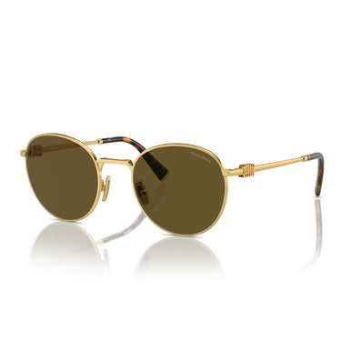 Miu Miu Occhiali da Sole MU55ZS 5AK09Z Oro-Marrone Scuro Donna 1