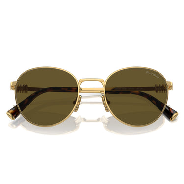 Miu Miu Occhiali da Sole MU55ZS 5AK09Z Oro-Marrone Scuro Donna 3