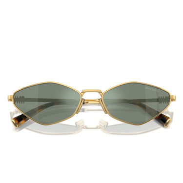 Miu Miu Sonnenbrille MU56ZS 5AK04M Gold/Grün Spiegel Silber Damen 4