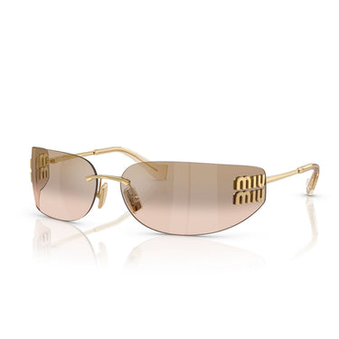 Miu Miu Okulary Przeciwsłoneczne MUA51S 5AK20P Złoto Brąz Lustro Gradientowe Damskie 1