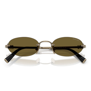 Miu Miu Occhiali da Sole MUA54S 26C09Z Oro Marrone Scuro Donna 6
