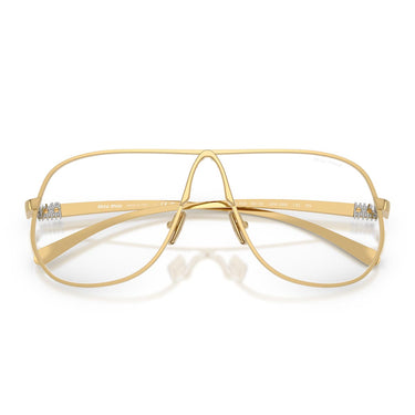 Miu Miu Occhiali da Sole MUA56S 5AK08N Oro/Trasparente Con Filtro Luce Blu Donna 4
