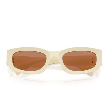 Miu Miu Sonnenbrille MUB04S 21D90Q Bianco Latte/Marrone Donna 4