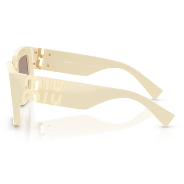 Miu Miu Occhiali da Sole MUB05S 21D90L Bianco Latte Trasparente Sfumato Marrone Donna 3