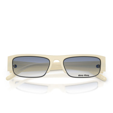 Miu Miu Occhiali da Sole MUB07S 22Q80O Bianco Crema Blu Sfumato Donna 5