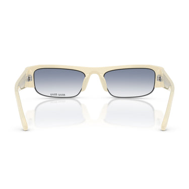 Miu Miu Occhiali da Sole MUB07S 22Q80O Bianco Crema Blu Sfumato Donna 4