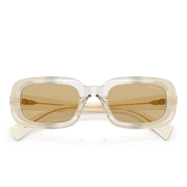 Miu Miu Occhiali da Sole MUB13S 21R10R Latte Opalino Giallo Donna 5