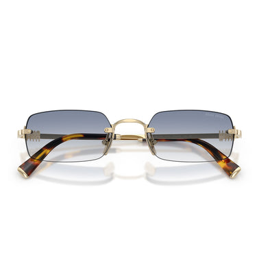 Miu Miu Okulary Przeciwsłoneczne MUB50S ZVN80O Złoto Blado/Przezroczysty Gradient Niebieski Damskie 4