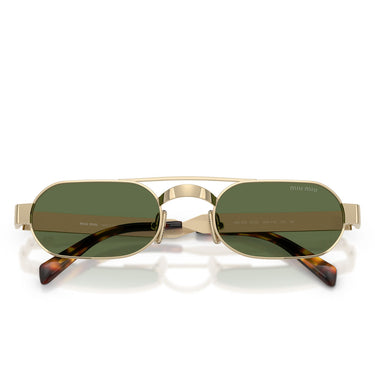 Miu Miu Occhiali da Sole MUB52S ZVN71A Oro Pallido Verde Scuro Donna 5
