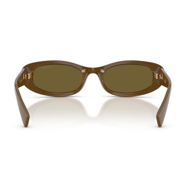 Miu Miu Occhiali da Sole MUC02S 23R09Z Verde Militare Marrone Scuro Donna 4