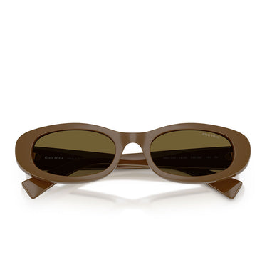 Miu Miu Occhiali da Sole MUC02S 23R09Z Verde Militare Marrone Scuro Donna 5