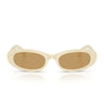 Miu Miu Occhiali da Sole MUC02S 24R10Y Bianco Latte Marrone Donna 