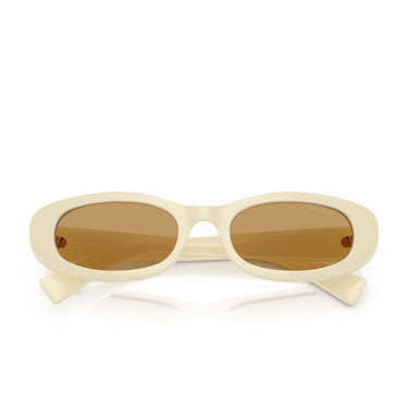 Miu Miu Occhiali da Sole MUC02S 24R10Y Bianco Latte Marrone Donna 5