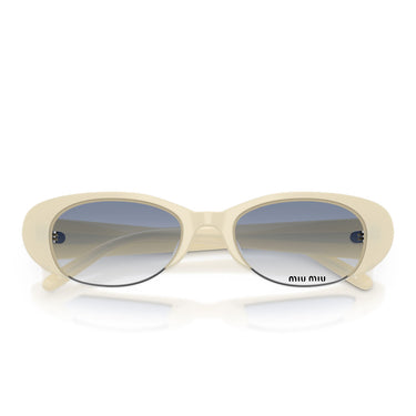 Miu Miu Occhiali da Sole MUC05SU 22Q80O Bianco Opalino Trasparente Sfumato Azzurro Donna 5