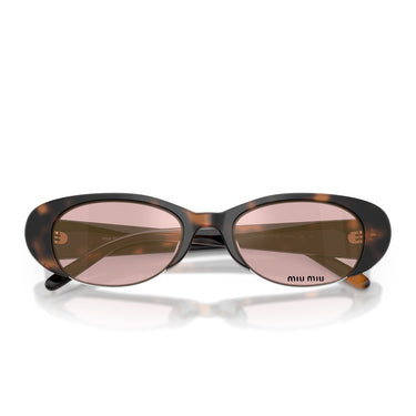 Miu Miu Occhiali da Sole MUC05SU 23A91C Marrone Malva Rosa Specchiato Oro Donna 5