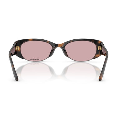 Miu Miu Occhiali da Sole MUC05SU 23A91C Marrone Malva Rosa Specchiato Oro Donna 4
