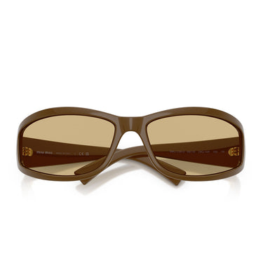 Miu Miu Occhiali da Sole MUC06SU 29Q10R Verde Militare Giallo Donna 5